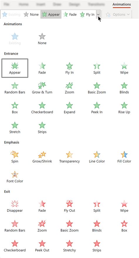 Animation effects available in PowerPoint for the web - Microsoft Support