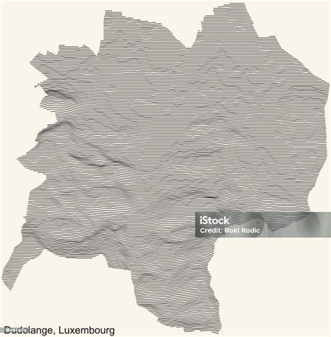 Vintage Beige Topographic Map Of Dudelange Luxembourg Stock Illustration - Download Image Now ...