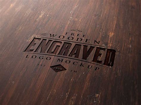 Free Wood Engraved Logo Mockups | Mockuptree