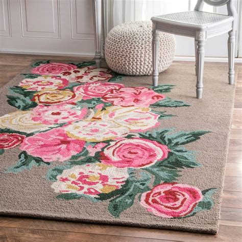 nuLOOM Handmade Contemporary Floral Brown Rug (7'6 x 9'6) | Floral area rugs, Area rugs, Pink ...