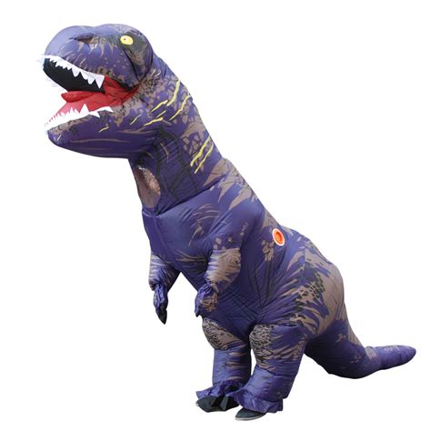 Adult Purple Polyester T-REX INFLATABLE Dinosaur Costume Cosplay with ...