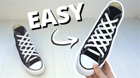 HOW TO DIAMOND LACE CONVERSE (EASY Way) - YouTube