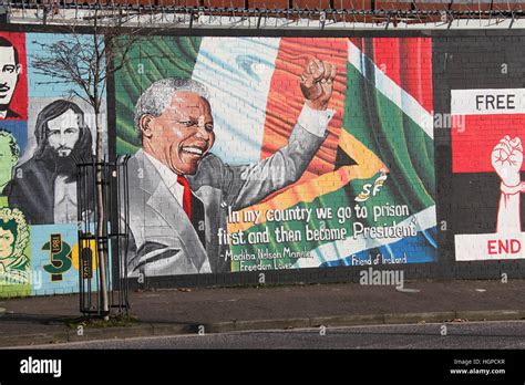 Republican murals on the Falls Road in Belfast Stock Photo - Alamy