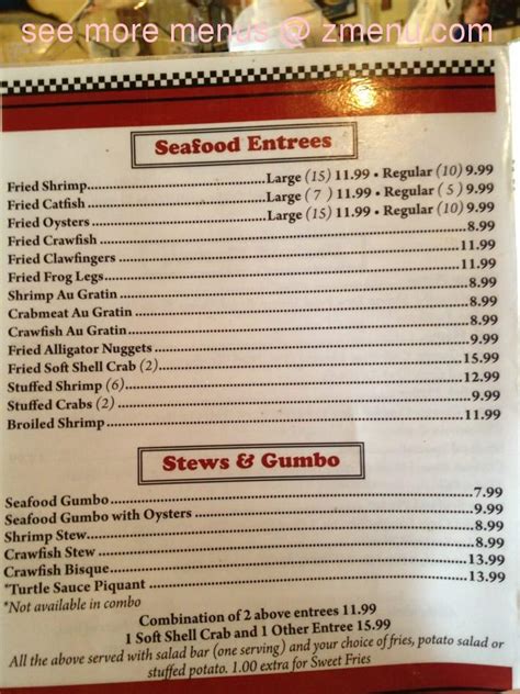 Online Menu of Landrys Seafood Restaurant Restaurant, Pierre Part, Louisiana, 70339 - Zmenu