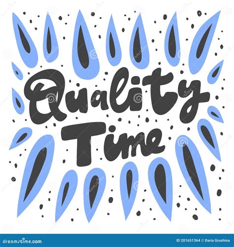 Quality Time. Hand Drawn Lettering Logo for Social Media Content Stock Vector - Illustration of ...