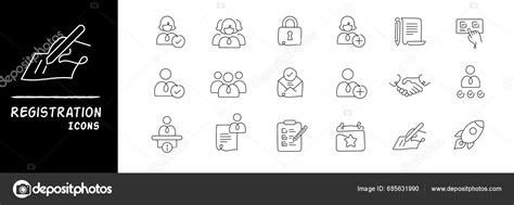 Registration Icons Variety Sign Symbols Account Creation Graphics ...