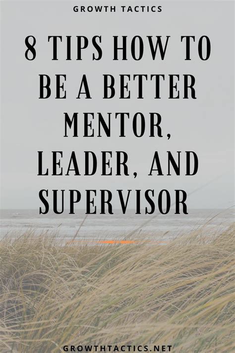 8 Tips How to be a Better Mentor, Leader, and Supervisor | Good ...