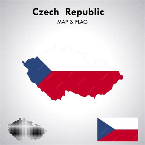 Premium Vector | Czech republic flag and map design map flag vector file