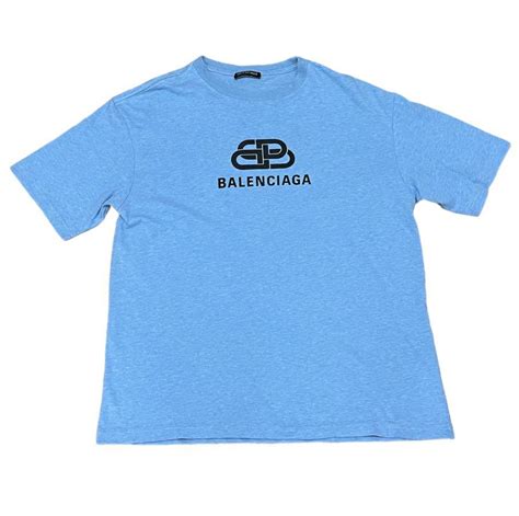 Balenciaga logo shirt aqua blue, Men's Fashion, Tops & Sets, Tshirts ...