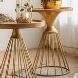 GEXPUSM Round Nesting Coffee Table Set of 2, Boho Farmhouse Side Table End Table for Living Room ...