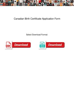 Fillable Online Canadian Birth Certificate Application Form. Canadian Birth Certificate ...