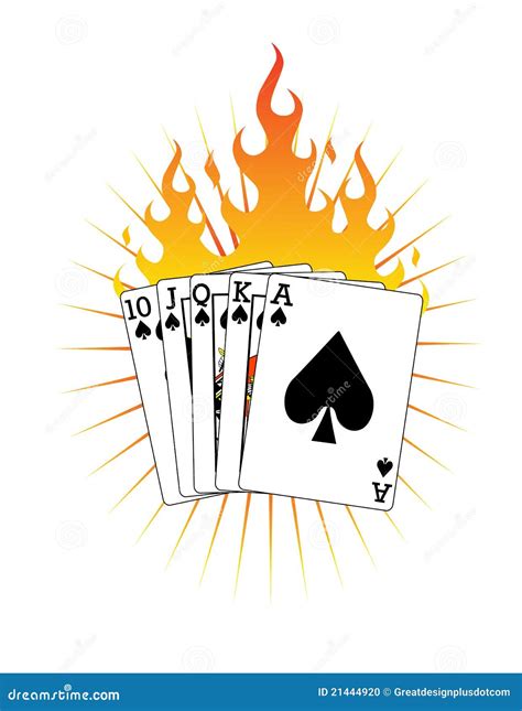 Royal Flush On Fire! Vector / Clip Art | CartoonDealer.com #21444920