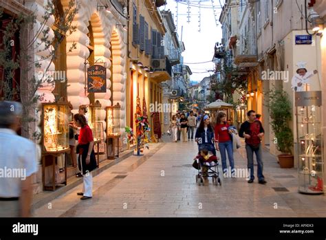 Shopping street, Nafplio, Peloponnese, Greece Stock Photo - Alamy