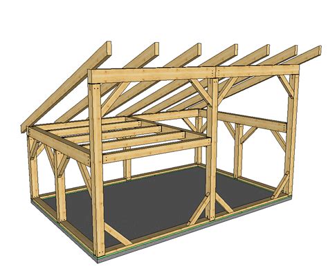 16’ x 24’ T-Rex Shed Roof Post and Beam - Timber Frame HQ