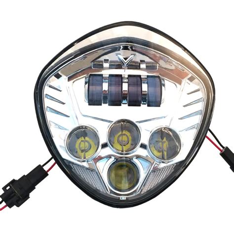 1 X Chrome Color 60w Led Headlamp 12v for Victory Motorcycles Hi/Low ...