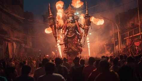 Premium AI Image | Dussehra Vijayadashami festival celebration with ...