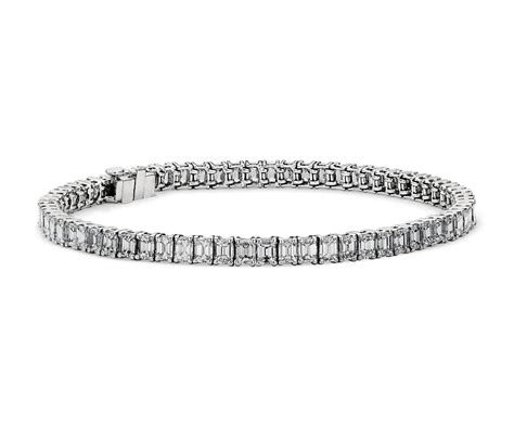 Emerald Cut Diamond Tennis Bracelet in Platinum (7.50 ct tw) | Blue Nile