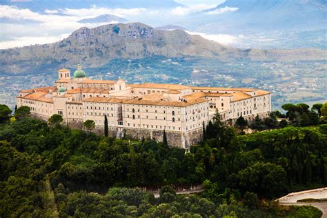 Montecassino abbey, founded by St Benedict of Nursia in 529, is the first monastery of Western ...