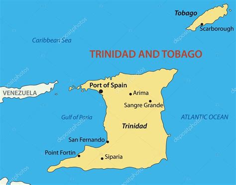 Republic of Trinidad and Tobago - vector map — Stock Vector © pavalena ...