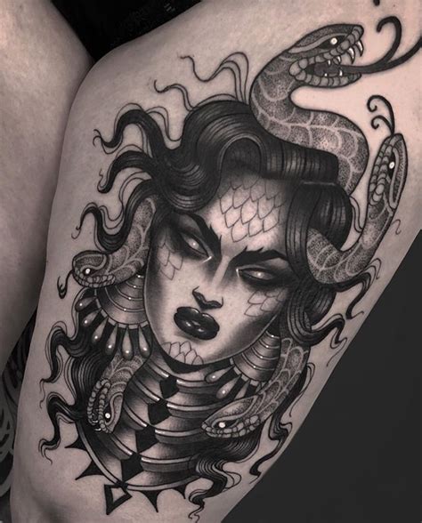 Medusa tattoo done at @1891originaltattooco 🖤 . . . . #tattooart #portraitattoo # ...