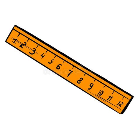 Wooden Ruler. Ruler for Drawings. Subject for the School. Cartoon Style ...