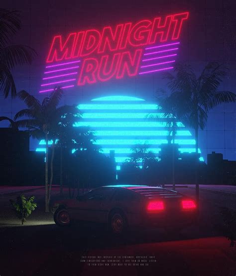 Midnight Run synthwave new retro wave colors album cover cool 80s ...