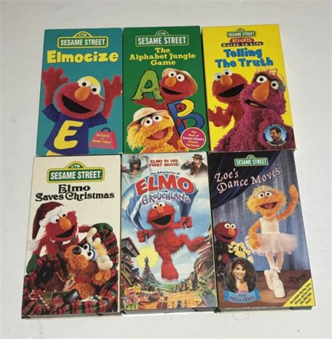 SESAME STREET VHS Tapes Lot of 6 Elmo Zoe Christmas Elmocize Truth Grouchland £10.94 - PicClick UK