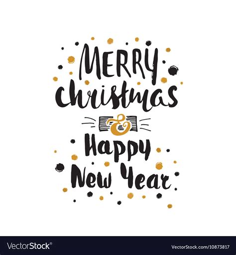 Merry christmas happy new year card template Vector Image