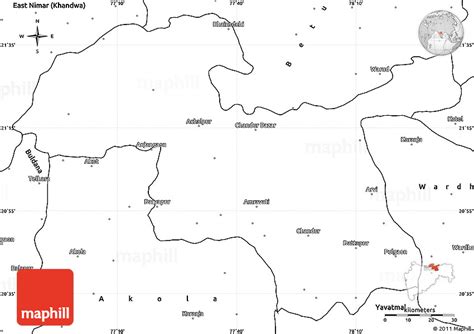 Blank Simple Map of Amravati