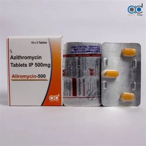 Aliromycin-500 Azithromycin 500 mg Tablets at Rs 71.3/strip of 3 tablets in Panchkula | ID ...