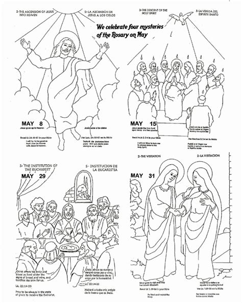 Joyful Mysteries Rosary Coloring Page Coloring Pages