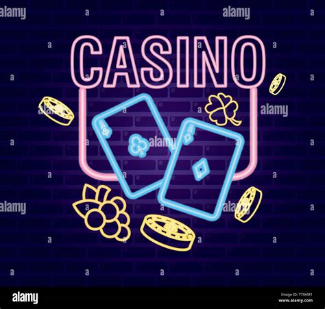 aces poker cards clover fruit neon casino game bets vector illustration Stock Vector Image & Art ...