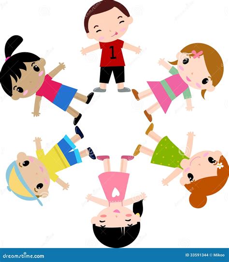 Group of kids having fun stock vector. Image of hand - 33591344