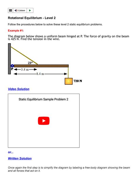 SOLUTION: Rotational equilibrium level 2 - Studypool