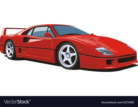 Red sports car Royalty Free Vector Image - VectorStock