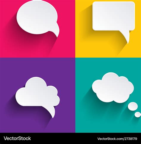 Speech bubbles in flat design with shadows Vector Image