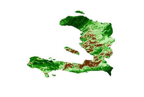 Haiti Topographic Map 3d realistic map Color 3d illustration 45389647 PNG