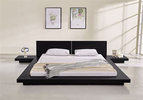 Japanese Style Platform Bed Frame Queen - Hanaposy