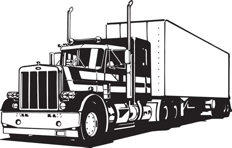 Vectorian art: Truck Lineart Vectorfree download, free download vector, CDR, EPS, AI