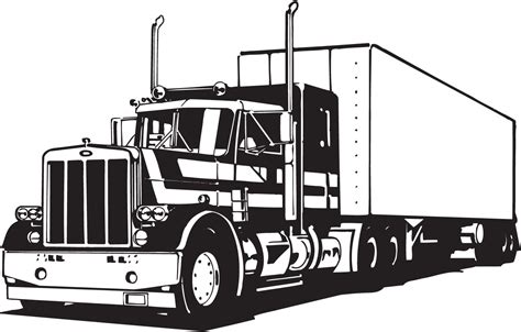 Vectorian art: Truck Lineart Vectorfree download, free download vector ...