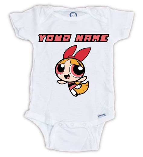 The POWERPUFF GIRLS Blossom Personalized Baby Onesie, Powerpuff Girls Bodysuit, Powerpuff Girls ...