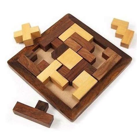 Handmade Square-Shaped Wooden Puzzle This handmade puz… | Wood games, Wooden puzzles, Handmade ...