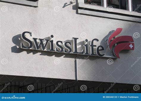 Swiss Life Group Sign Hanging on a Building Facade Editorial Stock Photo - Image of finance ...