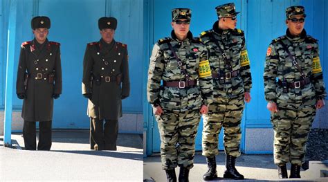 North Korean soldiers at Joint Security Area sporting new uniforms ...