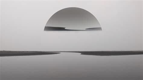 sunset, beach, reflection, monochrome, black and white, minimalism ...