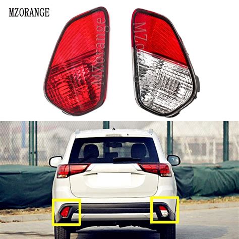 MZORANGE Car Rear Tail Bumper Reflector Fog Lamp Reverse Lights For Mitsubishi Outlander 2016 ...