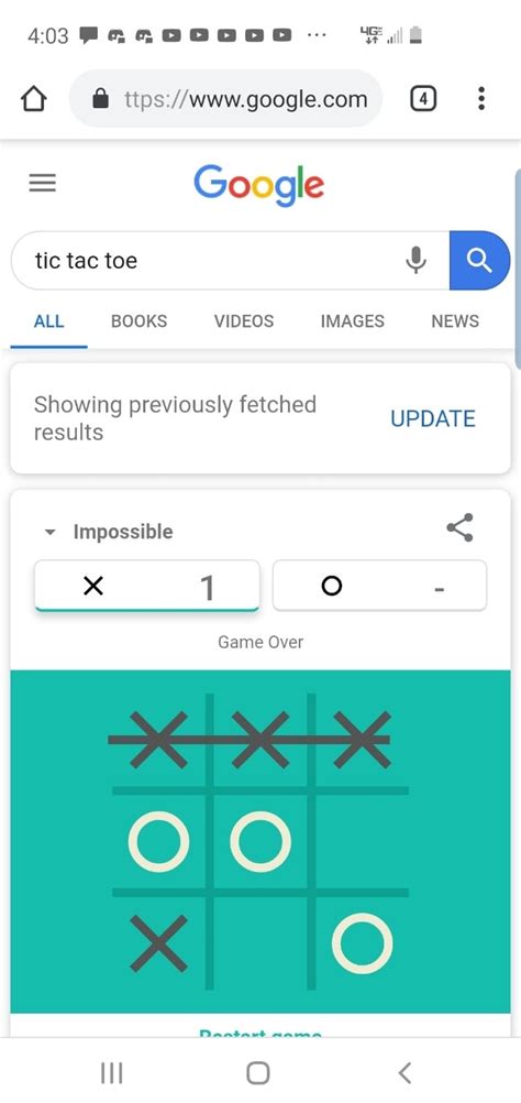 Google tic tac toe impossible difficulty isn't impossible : r/mildlyinteresting