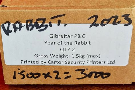 GIBRALTAR. 2023, the ‘Year of the Rabbit’ issue – Variable value stamps – ATMs