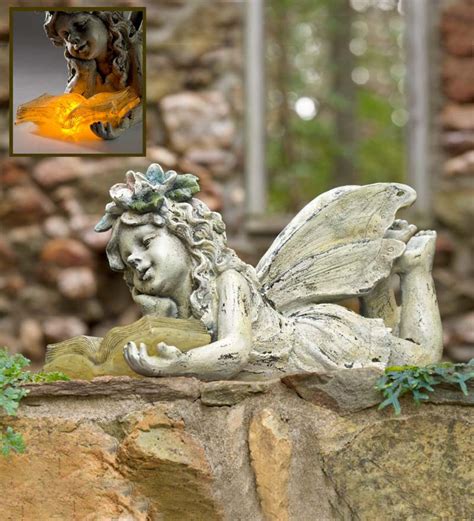 Solar Reading Fairy Garden Statue | Wind and Weather