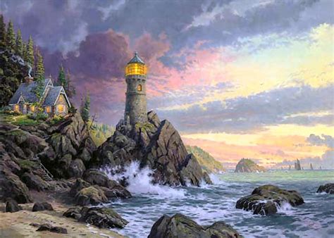 Rock of Salvation (Seaside Memories VIII) by Thomas Kinkade LARGE 24x36 ...